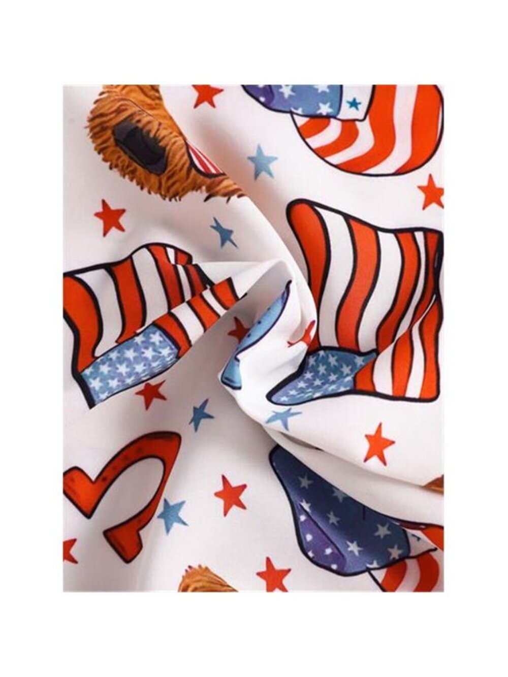 Children's American Flag Print Bow Tie Shirt & Shorts Set - Picture 5 of 12